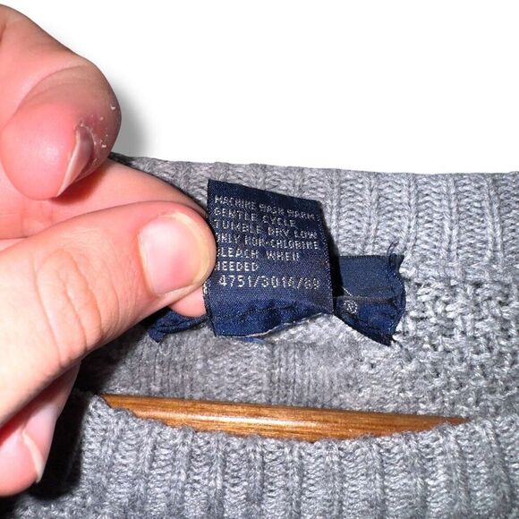 Gray Knights Bridge Chunky Knit Crewneck Sweater Size M - Picture 3 of 6